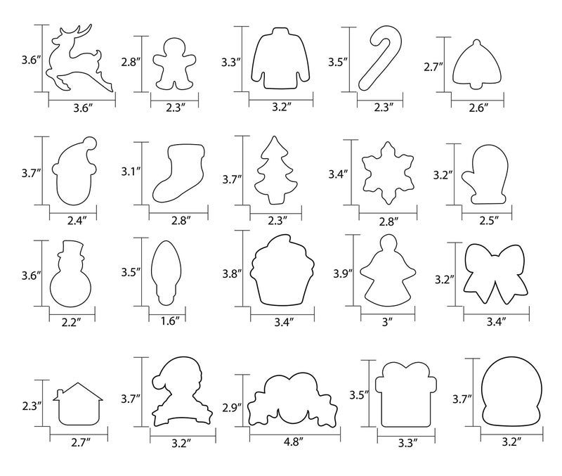 Moon Boat 20 Pieces Christmas Cookie Cutters for Xmas/Holiday/Wonderland Party Supplies/Favors - Including Glove, Gingerbread, Angel, Candy Cane, etc - Image 5